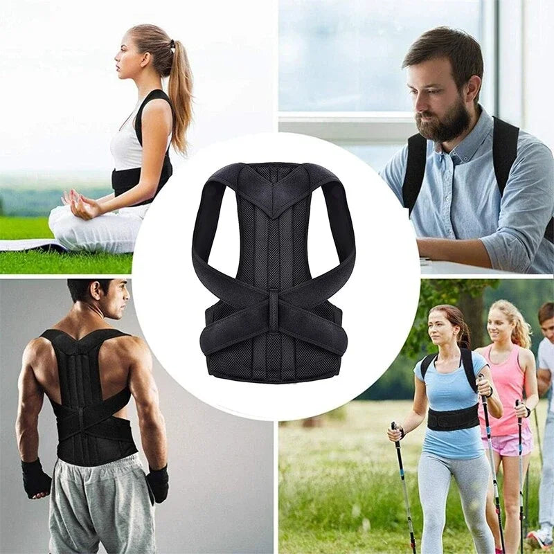 Reinforced Belt Lumbar Column Posture Corrector Vest Adjustable Back Support Strap Shoulder Spine Brace Neck Stretcher Trainer