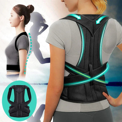 Reinforced Belt Lumbar Column Posture Corrector Vest Adjustable Back Support Strap Shoulder Spine Brace Neck Stretcher Trainer