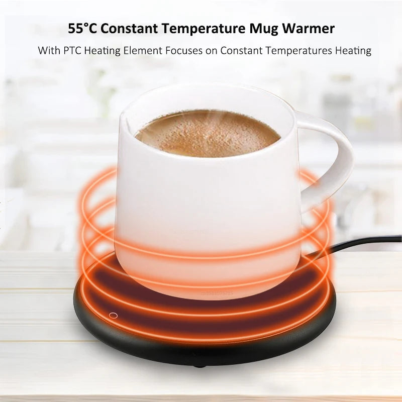 Coffee Cup Heater Mug Warmer USB Heating Pad Electic Milk Tea Water Thermostatic Coasters Cup Warmer for Home Office Desk DC 5V